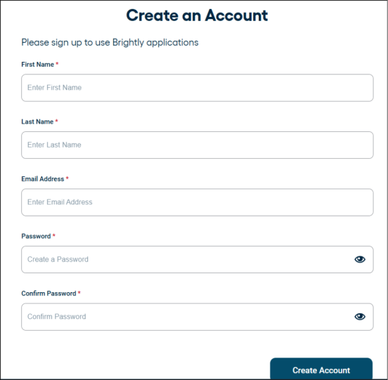 Create an Account tab